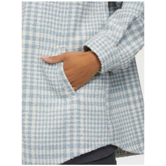 Viceyla pale blue plaid L/S Shacket - Picture 9 of 11